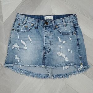 One teaspoon,  Man X, Junkyard Denim Skirt, Size 26
